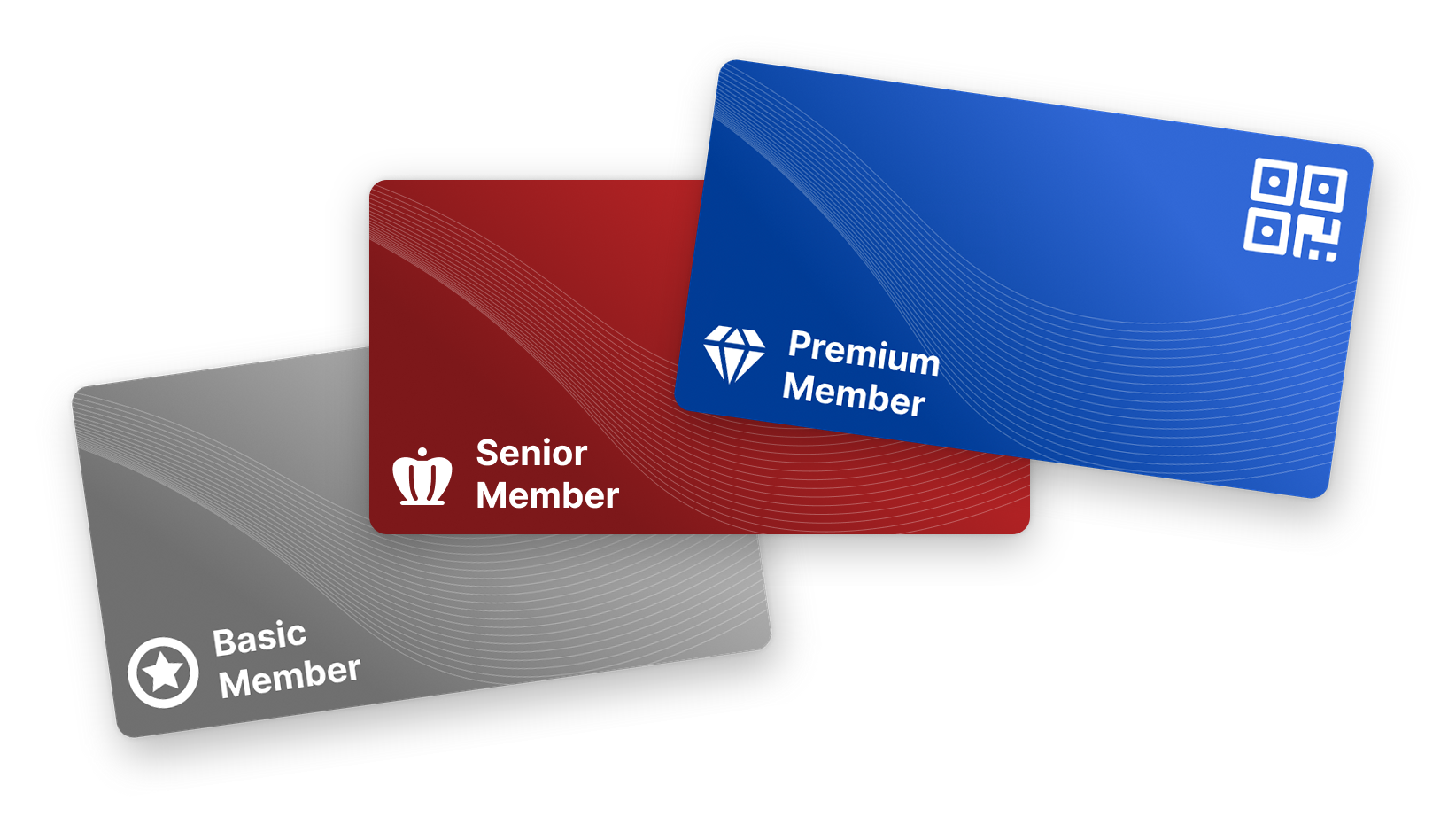 Basic, Senior and Premium member cards